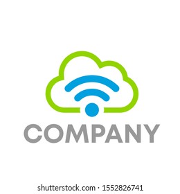 wireless signal logo wifi vector cloud design template