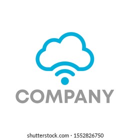 logotipo de señal inalámbrica plantilla de diseño de nube vectorial