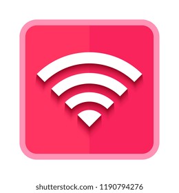 wireless signal pink icon. vector illustration 