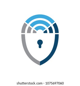 Wireless Signal Security Shield Lock Symbol