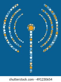 wireless signal shape vector design by color point
