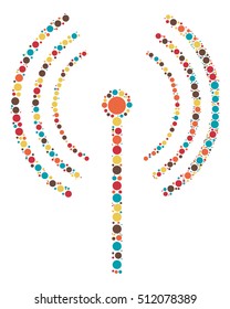 wireless signal shape vector design by color point
