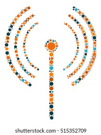 wireless signal shape vector design by color point
