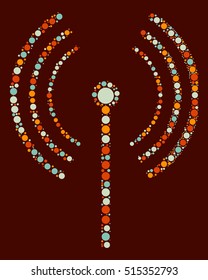 wireless signal shape vector design by color point
