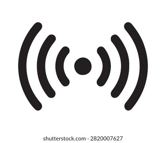 Wireless signal strength notification icon with wireless internet connectivity communication broadcast transmission technology connection frequency strength information minimalist coverage