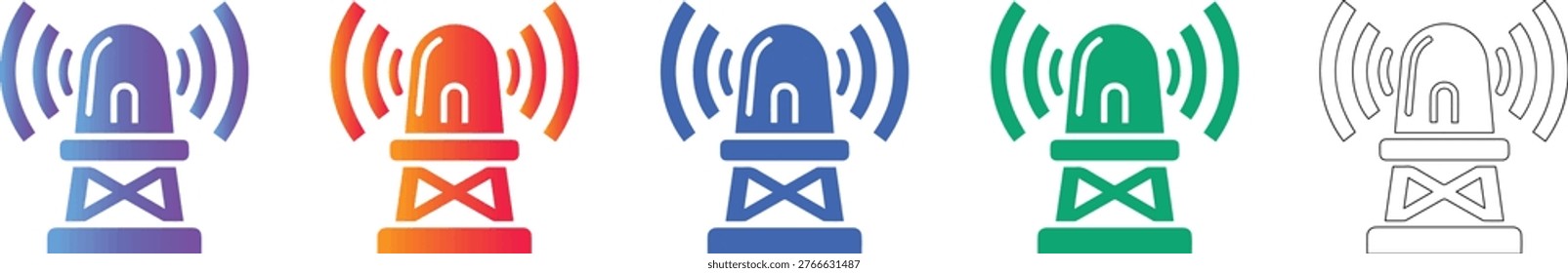 Wireless Signal Tower Vector Set vol 1939