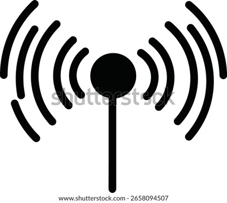 Wireless Signal Transmission A simple, clean vector icon of a wireless signal transmitter. Perfect for representing connectivity