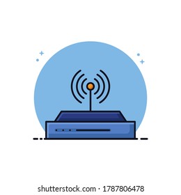 Wireless Signal Vector Icon Illustration. Internet Wifi Connect Server Symbol Conceptual