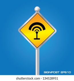 Wireless signpost,vector
