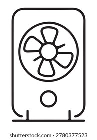 Wireless smart air purifier outline icon representing air cleaning systems and digital environmental workflow technology applications efficiently