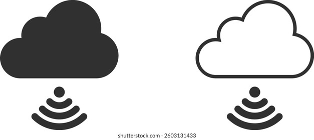 Wireless smart cloud solution sign icon vector illustration