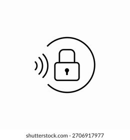 Vector de signo de icono de bloqueo inteligente inalámbrico