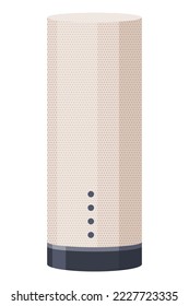 Wireless smart speaker icon. Music home system in modern design. Voice digital device with distance internet connection. Device with voice control interface for smart home