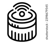 Wireless smart speaker icon outline vector. Artificial intelligence system gadget. Voice command center