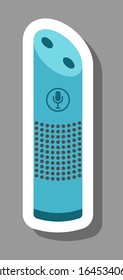 Wireless smart speaker icon that symbolizes home assistants. All the objects, shadows and background are in different layers. 