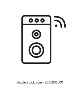 Ilustración del icono de contorno de sonido inalámbrico Ilustración del vector