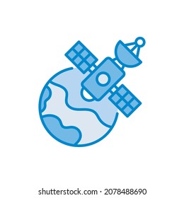 Wireless Spaceship vector blue colours Icon Design illustration. Web And Mobile Application Symbol on White background EPS 10 File