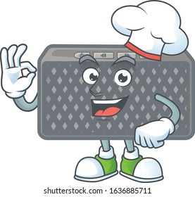 Wireless speaker cartoon character in a chef dress and white hat