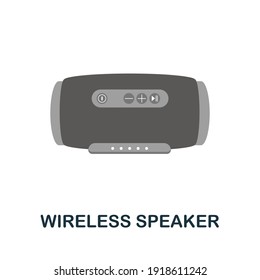 Wireless Speaker flat icon. Color simple element from phone accessories collection. Creative Wireless Speaker icon for web design, templates, infographics and more