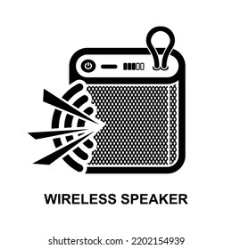 Wireless speaker icon isolated on white background vector illustration.
