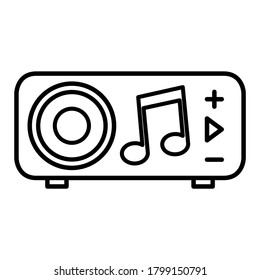 Icono de altavoz inalámbrico en diseño de diseño de diseño de esquema moderno. Ilustración vectorial aislada en fondo blanco.