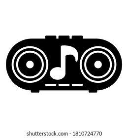 Wireless speaker icon in trendy silhouette style design. Vector illustration isolated on white background.