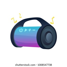 Wireless Speaker icon, vector cartoon style illustration.