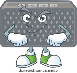 Wireless speaker mascot icon design style with Smirking face