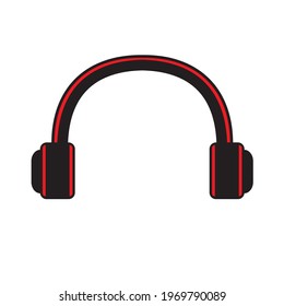 Wireless surround headphones in red and black on a white isolated background