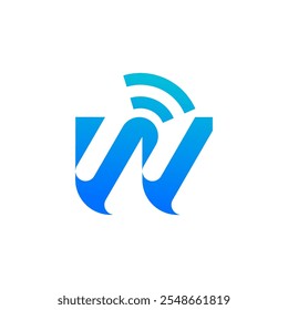 Wireless symbol creative logo icon vector with letter w for business