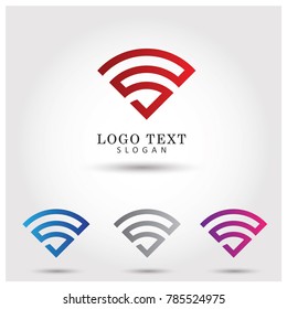 Wireless. Symbol & Icon Logo Vector Template