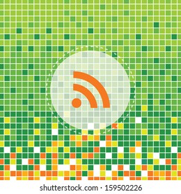 wireless symbol on green moses background