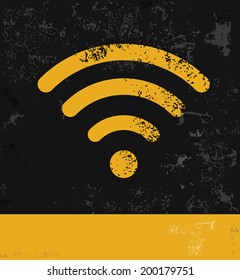 Wireless symbol,grunge vector