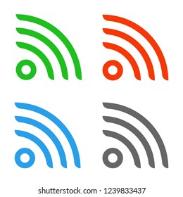 Wireless symbols. Icon set. Vector.