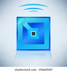 Wireless Tag Used For RFID Purposes, Vector Graphic