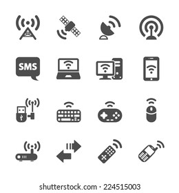 wireless technology communication icon set, vector eps10