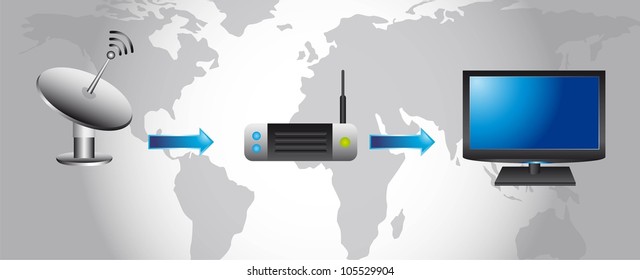 Wireless Technology and communication icons. vector