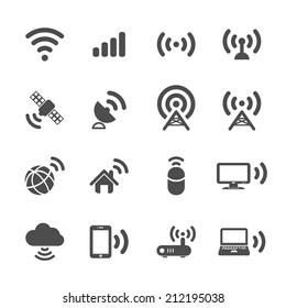 wireless technology icon set, vector eps10.