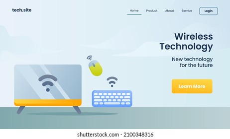tecnología inalámbrica para la página inicial de aterrizaje de plantillas de sitio web