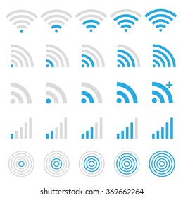 Wireless technology, wi-fi web icon set