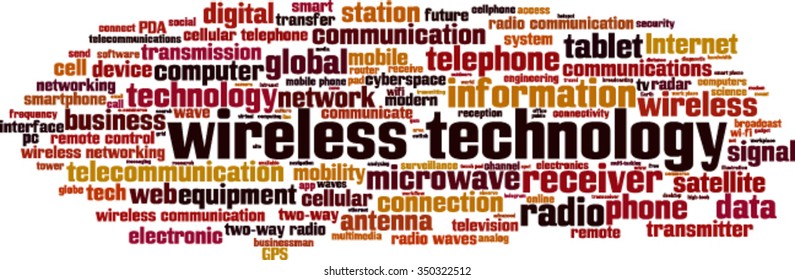 Wireless technology word cloud concept. Vector illustration