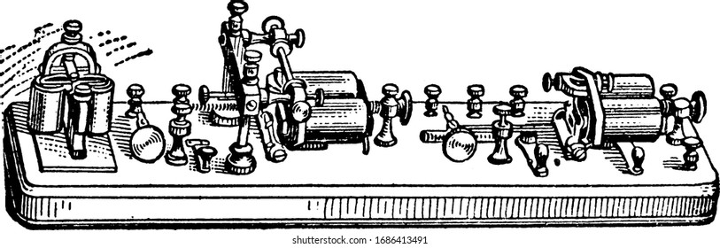 Wireless Telegraph Receiver, Vintage Illustration.