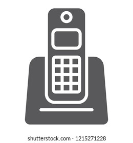 Wireless telephone glyph icon, appliance and communication, phone sign, vector graphics, a solid pattern on a white background, eps 10.