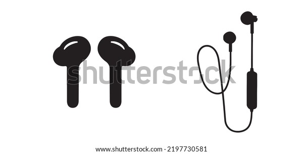 Wireless Telephone Headset Silhouette Vector Stock Vector (Royalty Free ...