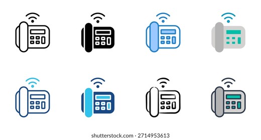 Los iconos del teléfono inalámbrico establecen la colección de Vector de estilo múltiple. 
