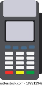 wireless terminal, vector illustration of contactless payment for online wallet or credit card apple pay by phone mobile application electronic money terminal cash transaction