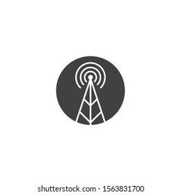 Wireless tower logo illustration vector icon flat design