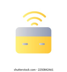 Wireless Transfer Geld flache Farbverlauf-ui-Symbol. Überweisen Sie Bargeld elektronisch. Online-Marktplatz. Einfach gefülltes Piktogramm. GUI, UX Design für mobile Anwendungen. Vektor-einzelne RGB-Illustration