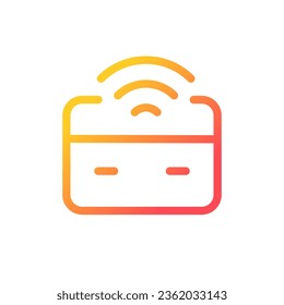 Icono Ui lineal de gradiente perfecto para píxel de dinero de transferencia inalámbrica. Transmitir efectivo en línea. Mercado en línea. Símbolo de interfaz de usuario de color de línea. Pictograma de estilo moderno. Ilustración de contorno aislado del vector