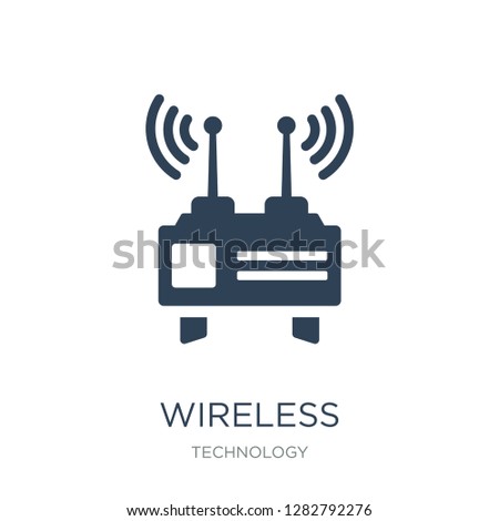 wireless transmitter icon vector on white background, wireless transmitter trendy filled icons from Technology collection, wireless transmitter vector illustration